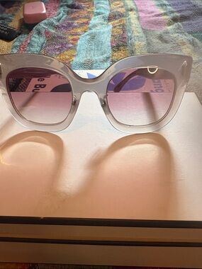 Isabel Marant Clear Frame Sunglasses with Pink Gradient Lenses
